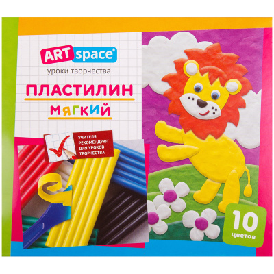 Пластилин 10 цветов со стеком ArtSpace 120гр
