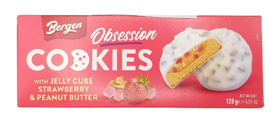 Печенье Берген глазированное Желе из клубники/Арахисовая паста 128г