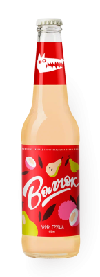 Напиток б/а газ Волчок Личи/Груша 0,45л ст/б