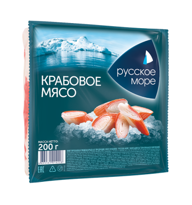 Мясо крабовое Русское море замороженное 200г