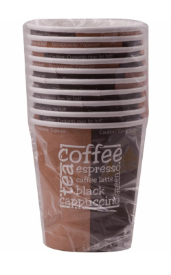 Стакан картон 250мл крафт 10шт