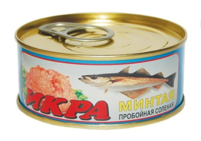 Икра минтая пробойная соленая Авистрон 120г ж/б