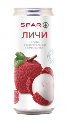 Напиток б/а газ SPAR со вкусом Личи  0,33л ж/б