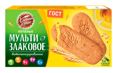 Печенье Хлебный спас Мультизлаковое витаминизированное 200г