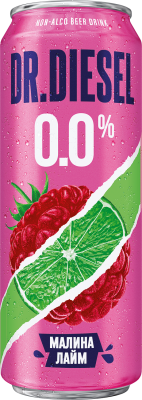 Напиток пивной б/а Доктор Дизель Малина/Лайм 0,43л ж/б