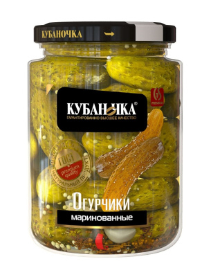 Огурцы маринованные Кубаночка 720г ст/б
