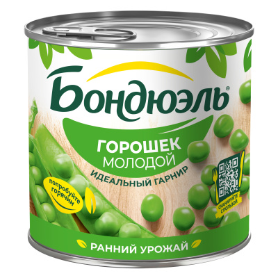 Горошек зеленый молодой Бондюэль 400г ж/б