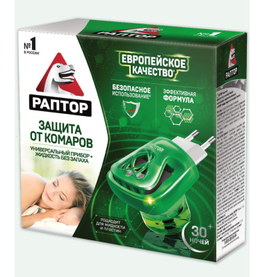 Комплект от комаров Раптор: прибор электр+жидкость
