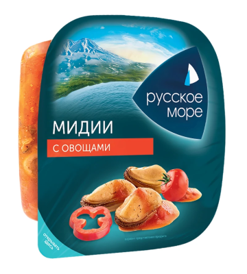 Салат из мяса мидии чилийской вареного с овощами Русское море 150г