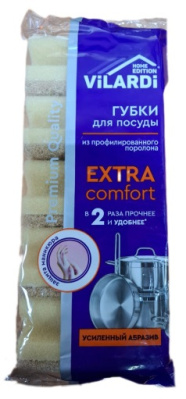 Губка Vilardi д/мытья посуды Экстра комфорт 5шт