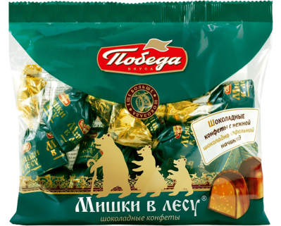 Конфеты шок Победа вкуса Мишки в лесу с ваф крошкой 200 г