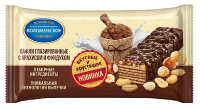 Вафли Коломенские с арахисом и фундуком 140г