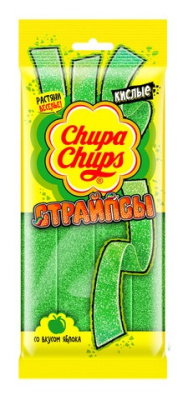 Мармелад Чупа-Чупс Страйпсы со вкусом зеленого Яблока 120г