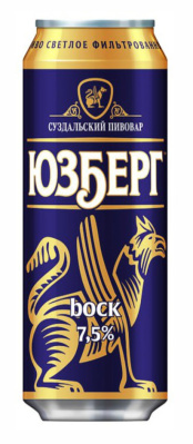 Пиво светлое Юзберг Бок 0,45л 7,5% ж/б