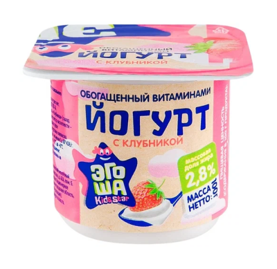 Йогурт Эгоша Клубника с 3-х лет 2,8% 100г БЗМЖ