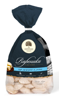 Вареники Добринское ФХ натуральные фермерские Творог/Сыр Сулугуни/Зелень 600г