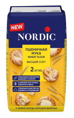 Мука пшеничная Nordic в/с 2кг
