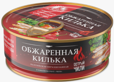 Килька балтийская н/р обжаренная в томатном соусе Чили За Родину ключ 240г