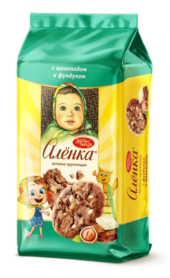 Печенье Аленка сдобное хрустящее с фундуком и шоколадом 136г