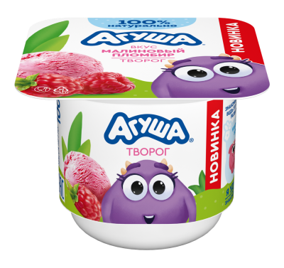 Творог Агуша Малиновый пломбир с 12мес 3.9% 100г БЗМЖ