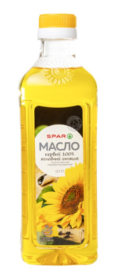 Масло подсолнечное SPAR нерафинированное 0,8л