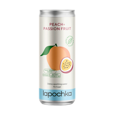 Лимонад Лапочка Персик/Маракуйя без сахара 0,33л ж/б