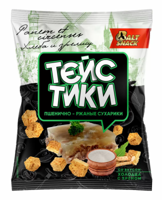 Гренки пшенично-ржаные Тейстики Холодец с хреном 100г