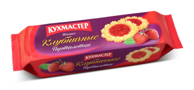 Печенье Кухмастер Тарталетки Клубничные сдобное 240г