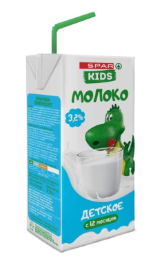 Молоко SPAR Kids с 12мес 3,2% 200г БЗМЖ