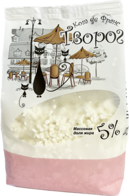 Творог рассыпчатый Кот де Франс 5% пакет 500г БЗМЖ