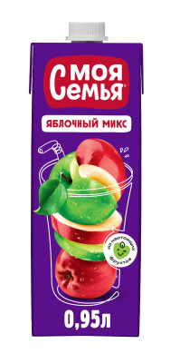 Напиток Моя Семья яблочный микс 0.95л