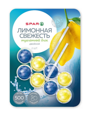 Блок для туалета SPAR Лимонная свежесть 2*50г