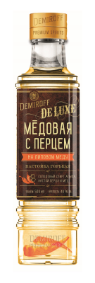 Настойка Демирофф Де Люкс Медовая с перцем на липовом меду 0,5л 40%