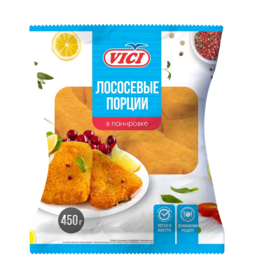 Лососевые порции в золотистой корочке Вичи 450г