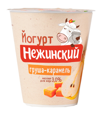 Йогурт Нежинская МФ Груша/Карамель 3% 290г БЗМЖ