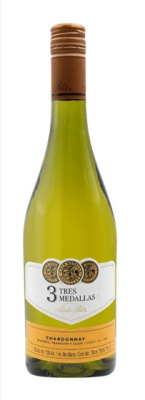 Вино Санта Рита Трес Медальянс Шардоне Валле Централ молодое бел сух 0,75л 13%