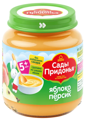 Пюре Сады Придонья Яблоко/Персик с 5мес ст/б 120г