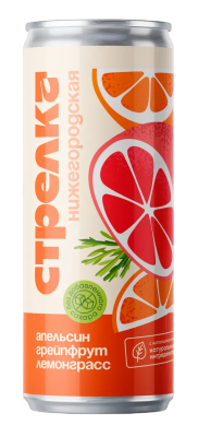 Напиток газ Cтрелка Апельсин/Грейпфрут /Лемонграсс 0,33л ж/б