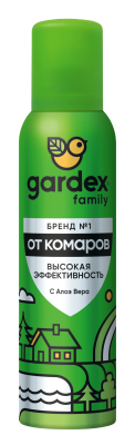 Аэрозоль-репел от комар Gardex Family с алоэ 150мл