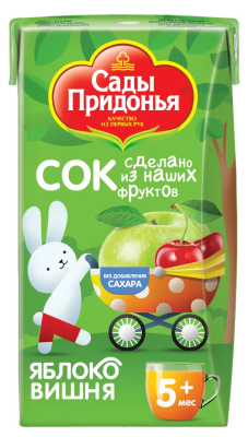 Сок Сады Придонья Яблоко/Вишня с 5 мес т/п 125мл