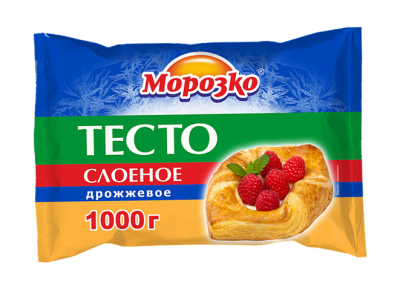 Тесто слоеное дрожжевое Морозко 1кг