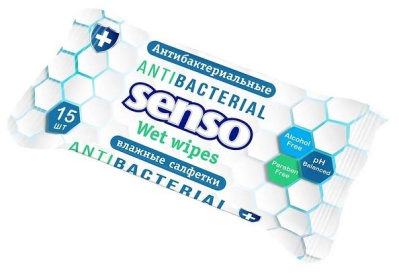 Салфетки влажные Сенсо А15 Антибактериальные