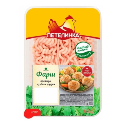 Фарш кур Петелинка Премиум из филе грудки охл 450г
