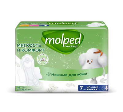 Прокладки Молпед Пьюр энд Софт Ночные 7шт