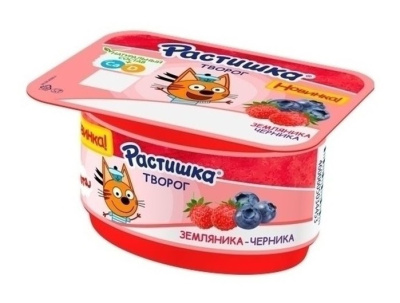 Творог Растишка Земляника/Черника с 3-х лет 3,5% 110г БЗМЖ