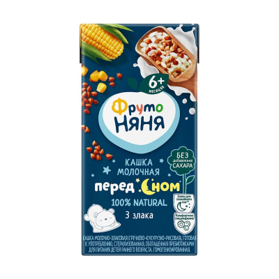 Каша молочная ФрутоНяня злаковая с 6мес т/п 0,2л БЗМЖ