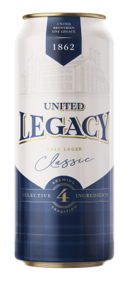 Пиво светлое Юнайтед Лигаси Класcик Лагер 0,43л 4,8% ж/б