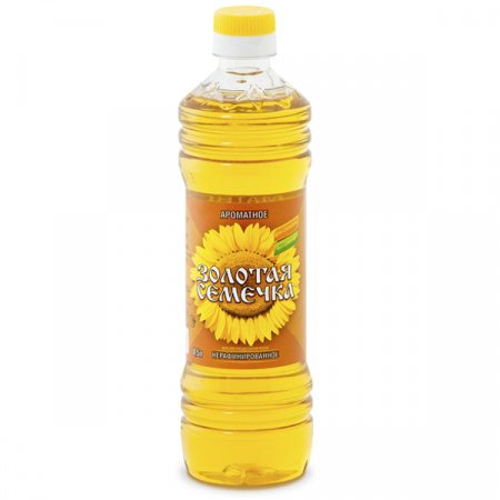 Масло подсолнечное нерафинированное Золотая семечка 0,5л