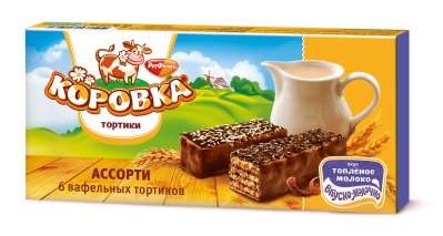 Торт вафельный Коровка топленое молоко 180г