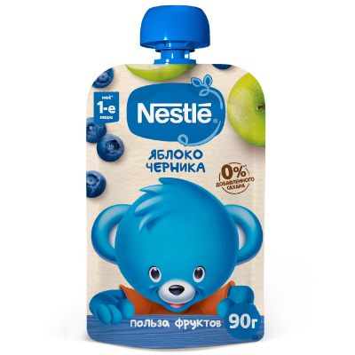 Пюре Нестле Яблоко/Черника с 5мес д/п 90г